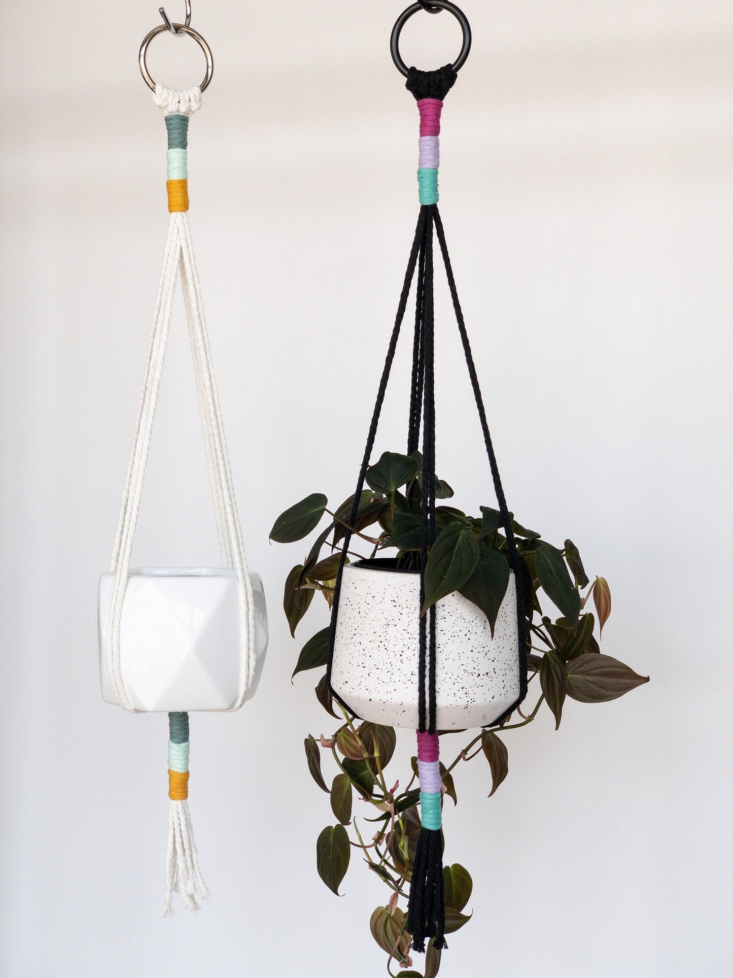 Modern Plant Hanger, Macrame Plant Hanger, Simple Plant Hanger, Colored Plant Hanger, Hanging Plant Holder, Indoor Plant Hanger