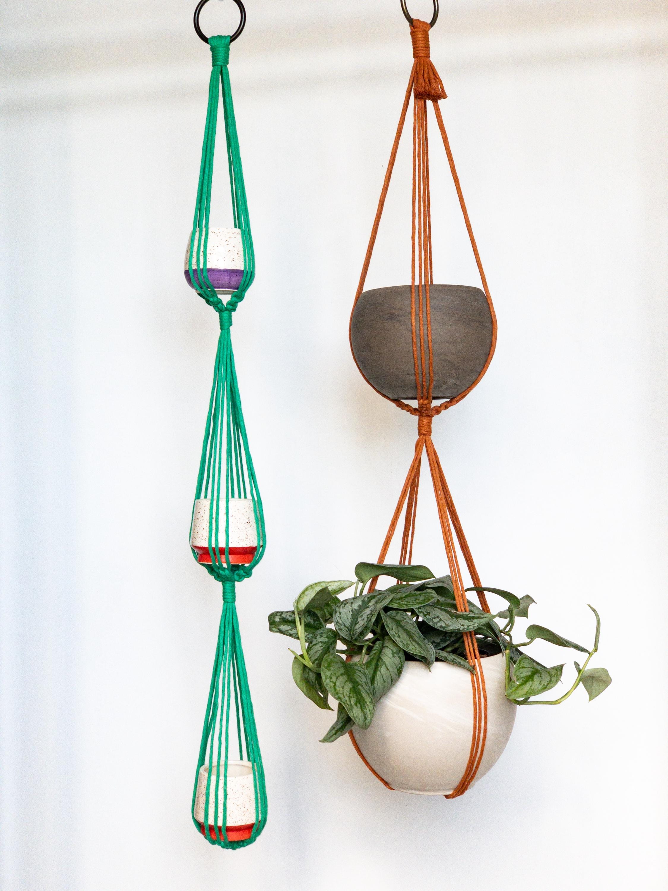 hanging plant pot hangers Double and Triple Plant Hanger – Charmed By Knots