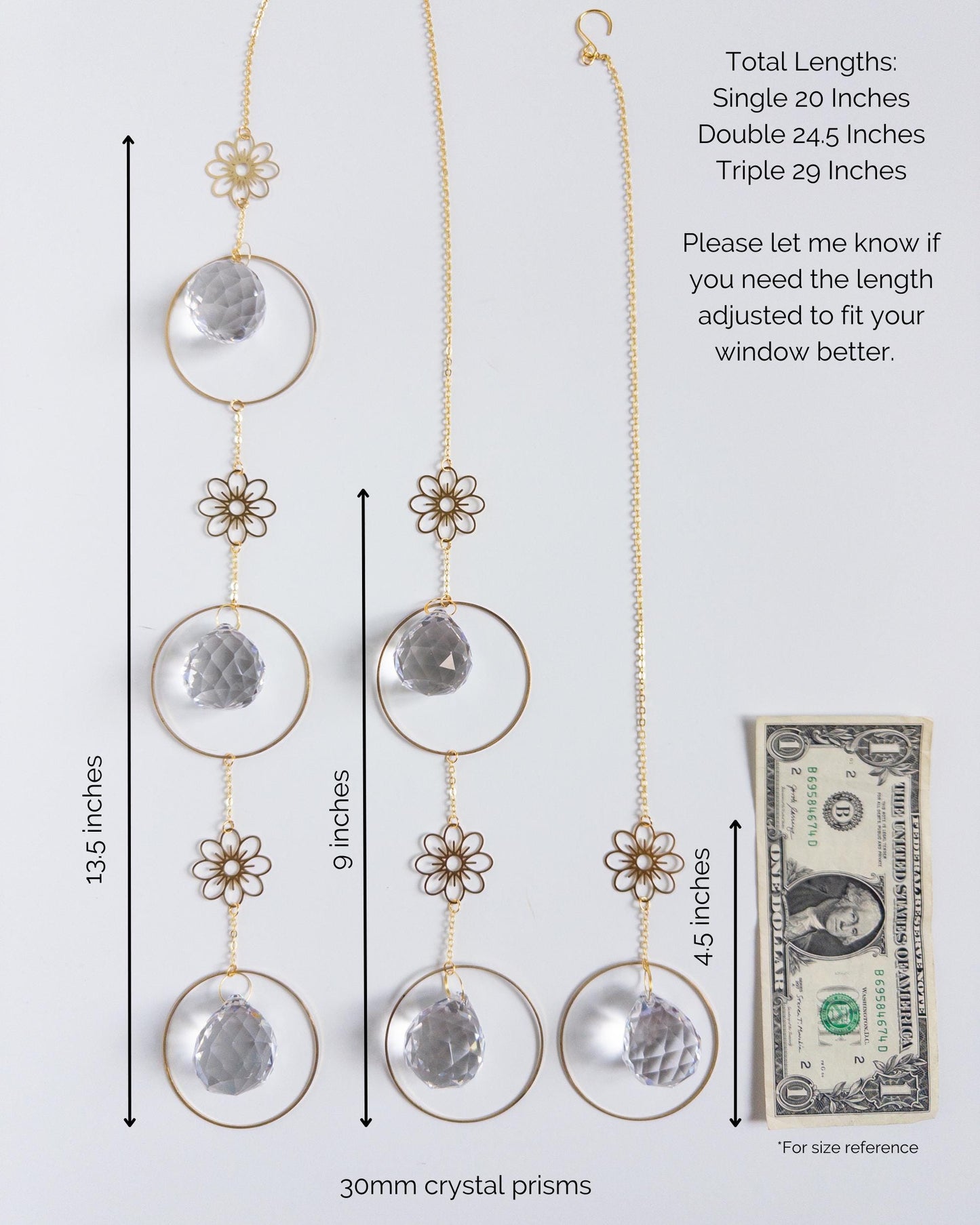 Floral Suncatcher, Rainbow Maker, Tiered Crystal Prism Suncatcher, Crystal Prism Sun Catcher, Light Catcher, Hanging Crystal, Sympathy Gift