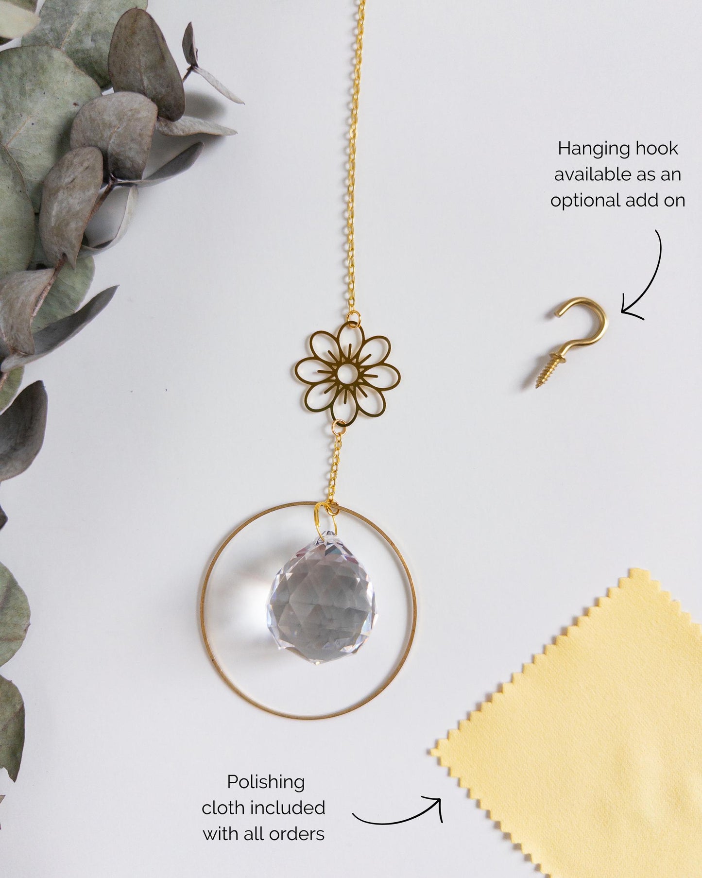 Floral Suncatcher, Rainbow Maker, Tiered Crystal Prism Suncatcher, Crystal Prism Sun Catcher, Light Catcher, Hanging Crystal, Sympathy Gift
