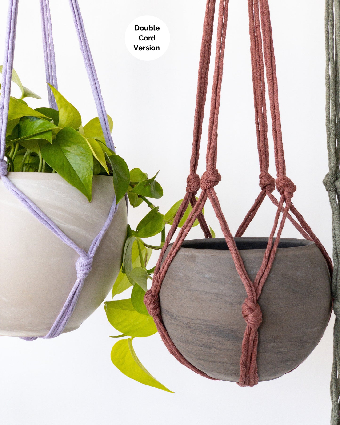 Simple No Tassel Macrame Plant Hanger, No Tail Plant Hanger, Plant Hanger Without Tail, No Tassle Hanging Planter, Minimalist Plant Hanger