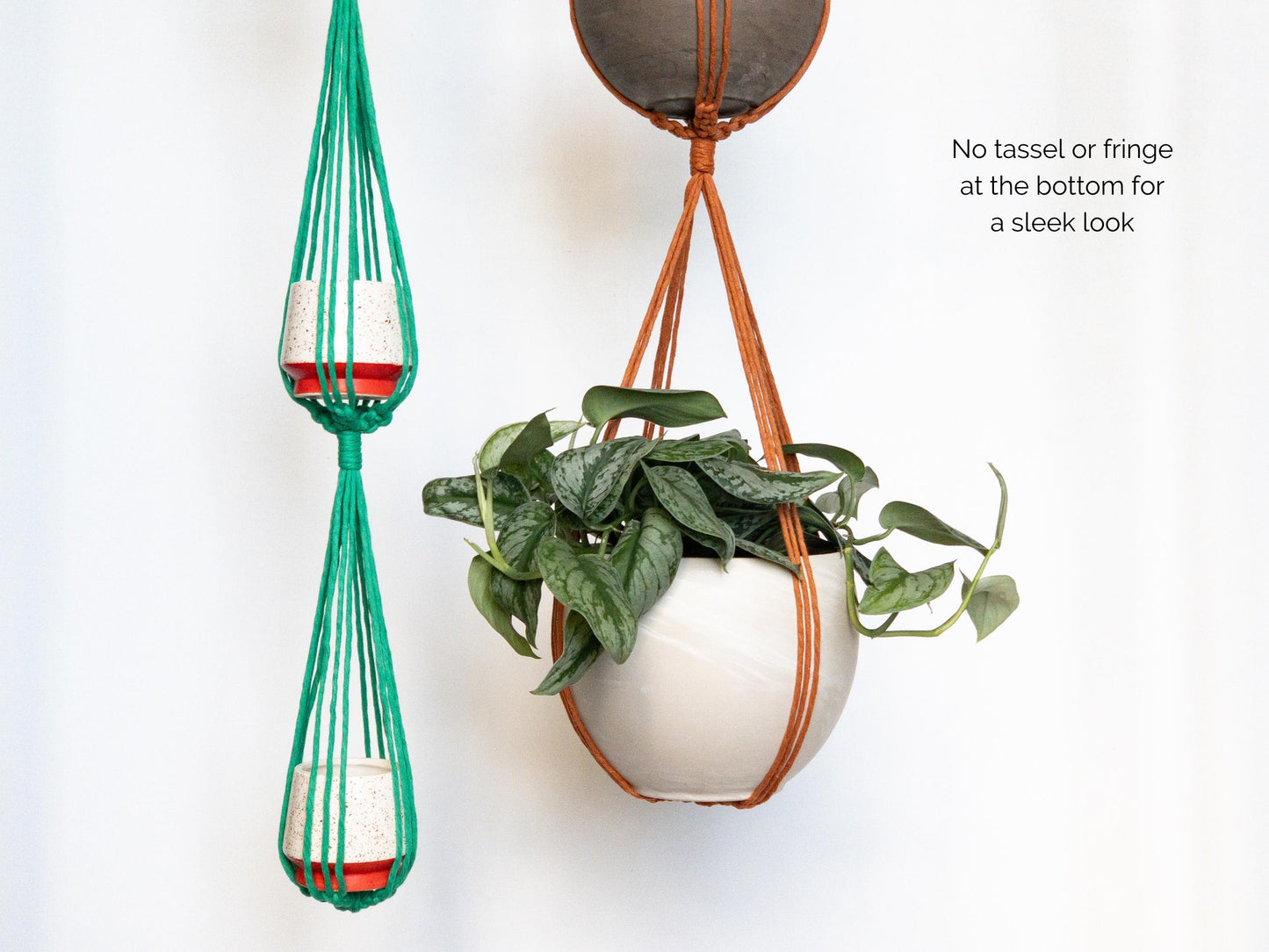 Close up of the bottom of the two level and three level plant hangers