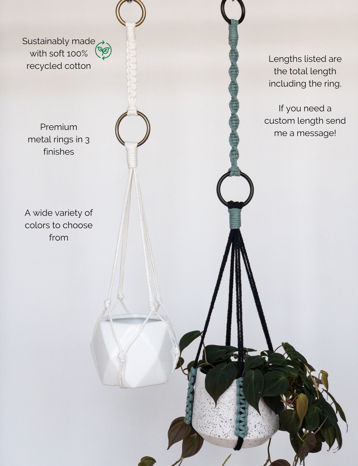 Macrame Extension, Extender for Hanging Plants, Macrame plant hanger extender, Plant Hanger Hook, Mobile Extender, Hanging Planter Extender