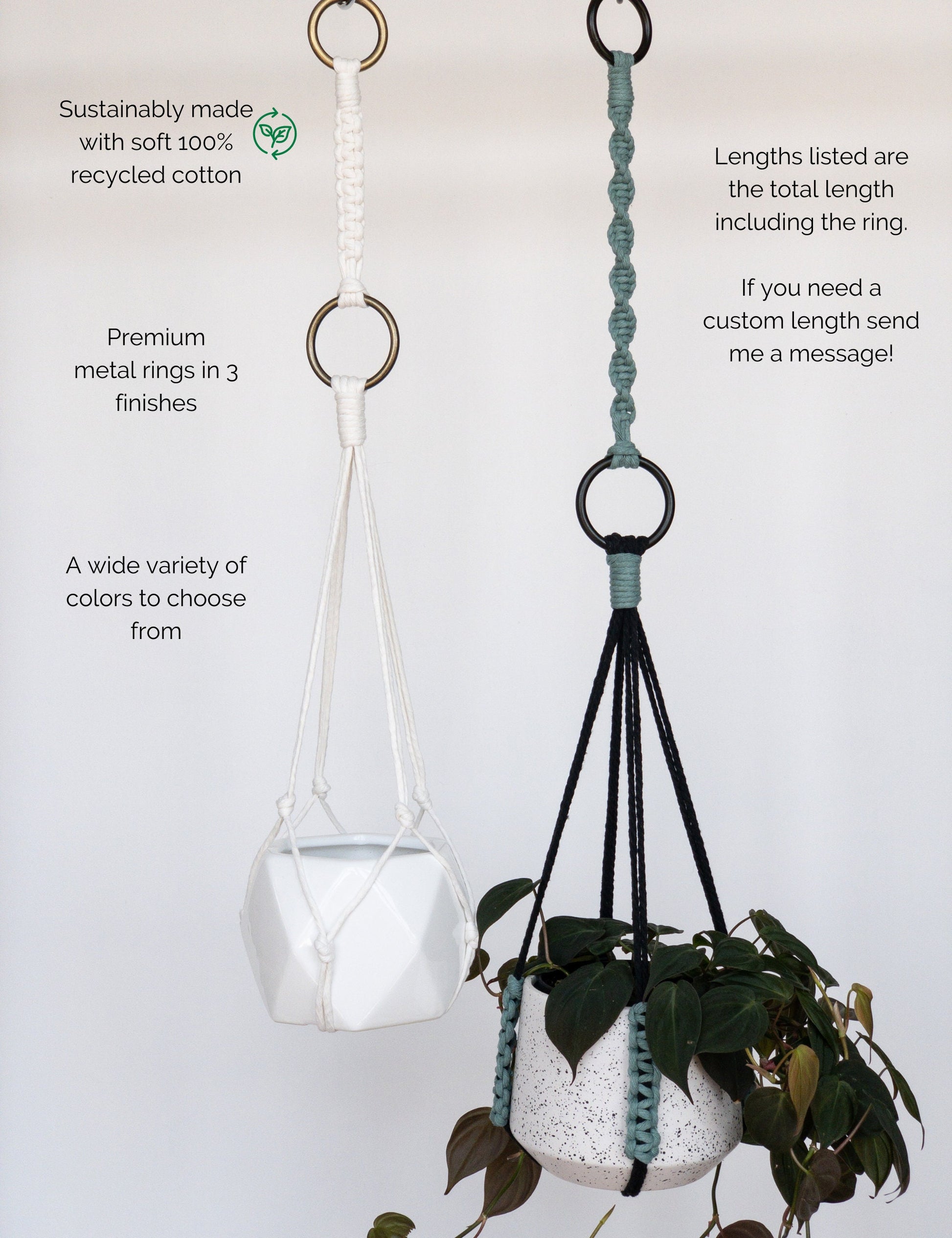 Macrame Extension, Extender for Hanging Plants, Macrame plant hanger extender, Plant Hanger Hook, Mobile Extender, Hanging Planter Extender
