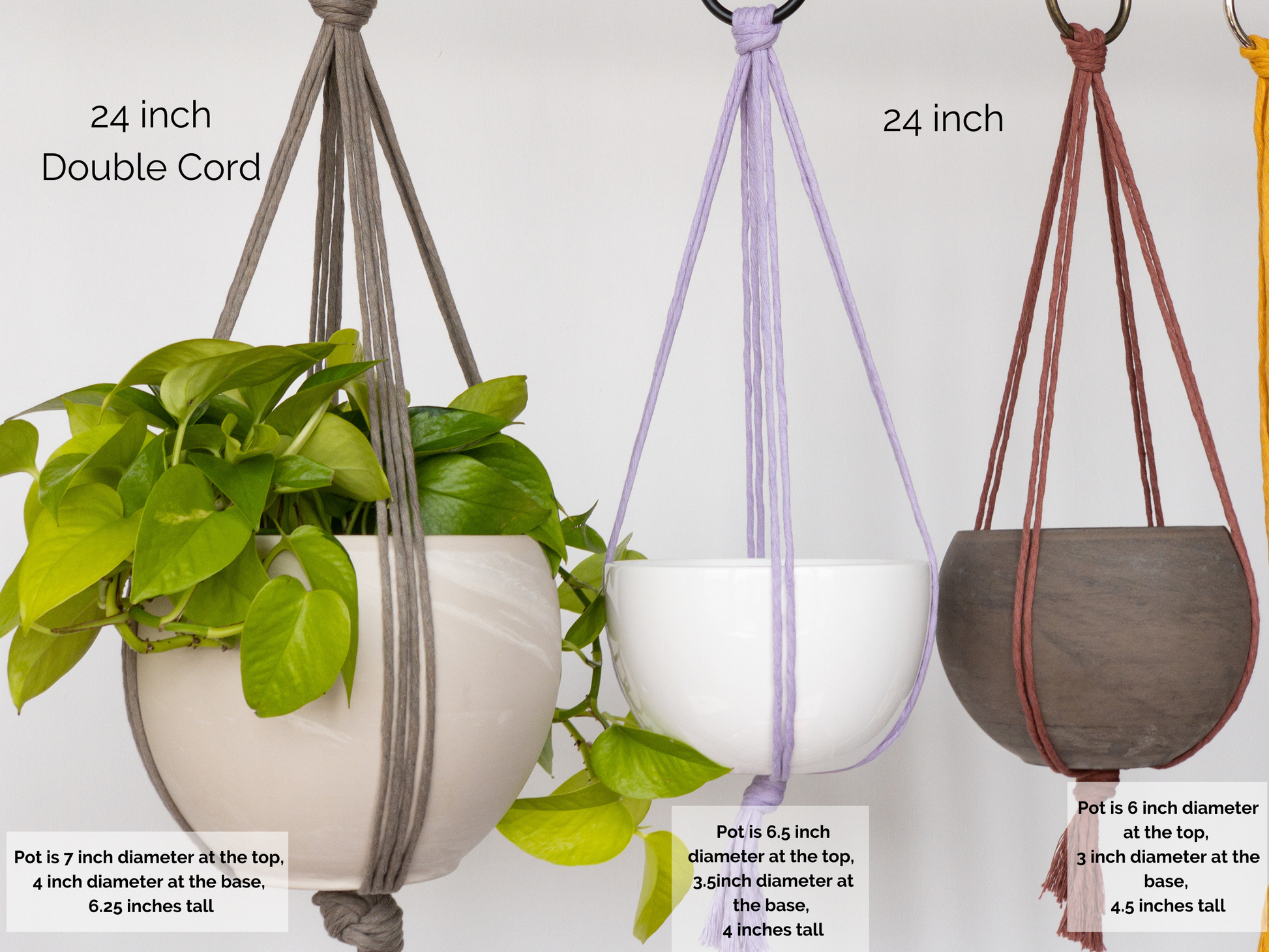 hanging potted plant rope holder Simple Macrame Plant Hanger – Charmed By Knots