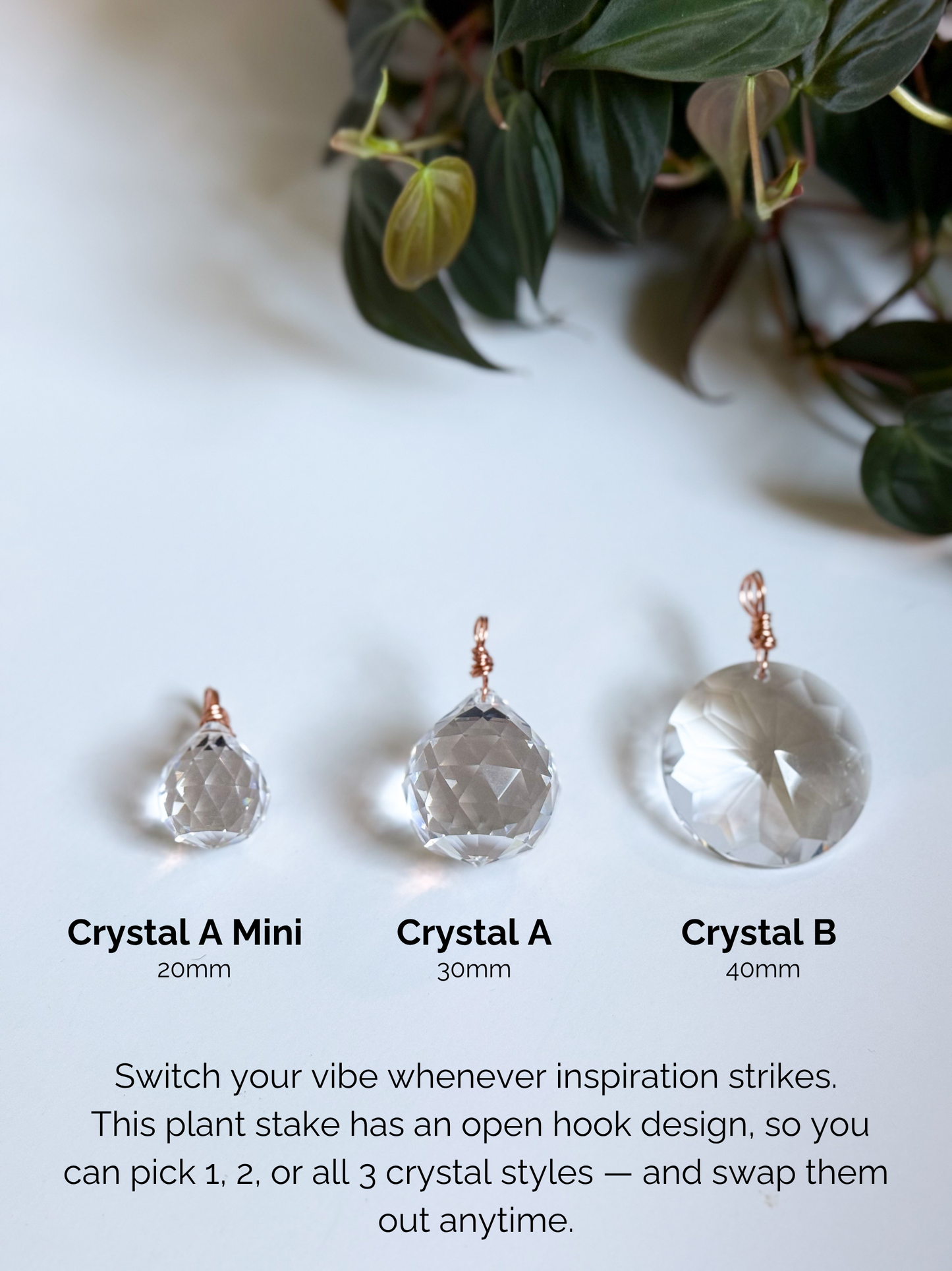 Plant Stake Suncatcher with interchangeable crystals #4