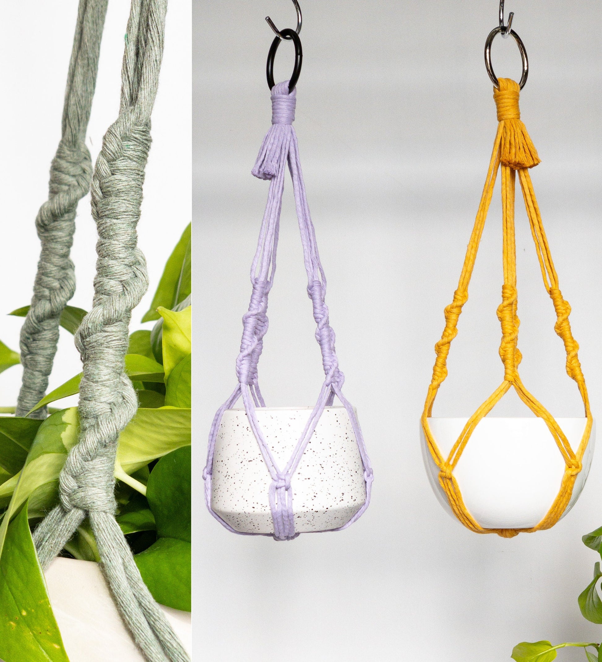 macrame plant hanger no tassel No Tassel Corkscrew Plant Hanger – Charmed By Knots