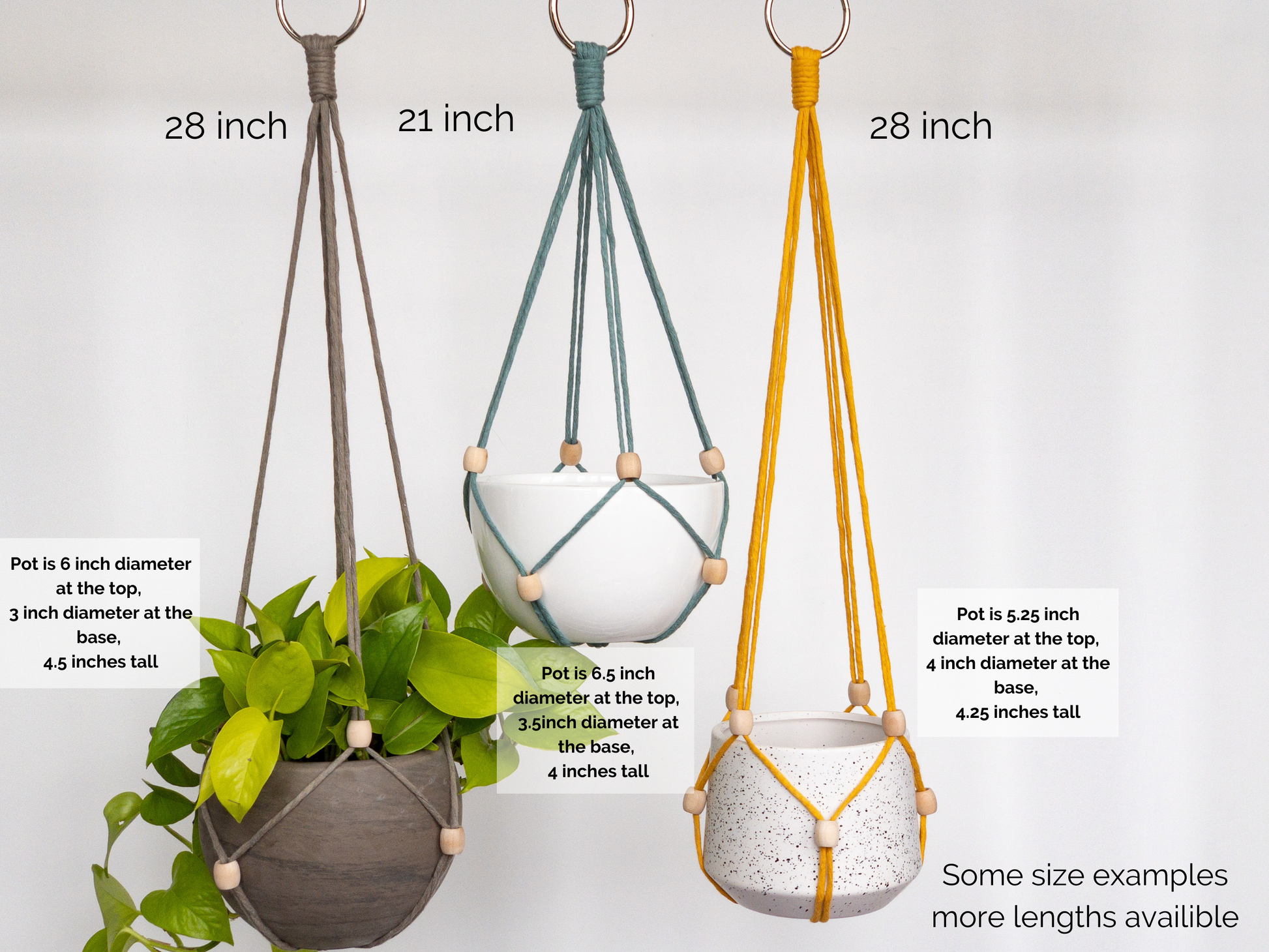 plant hanger with base Adjustable No Tassel Plant Hanger – Charmed By Knots