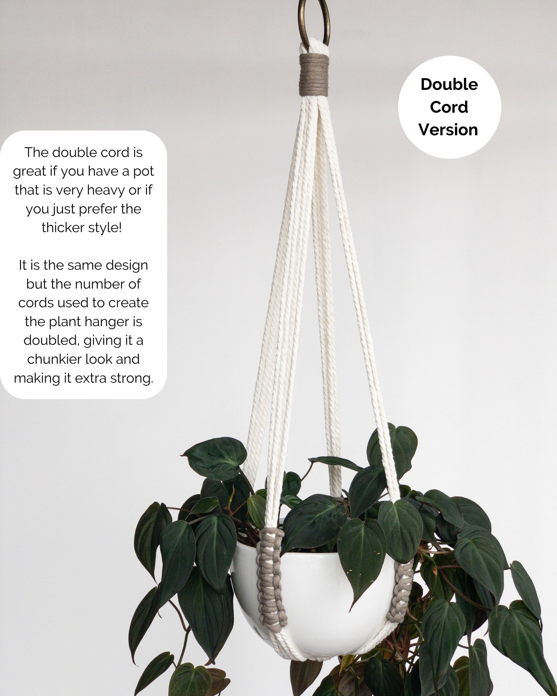 macrame cord hanging planter Modern No Tassel Macrame Plant Hanger – Charmed By Knots