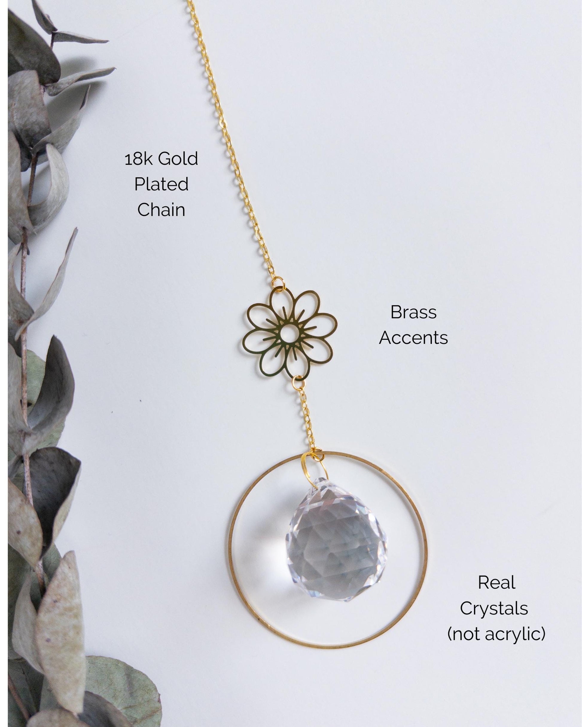 Floral Suncatcher, Rainbow Maker, Tiered Crystal Prism Suncatcher, Crystal Prism Sun Catcher, Light Catcher, Hanging Crystal, Sympathy Gift