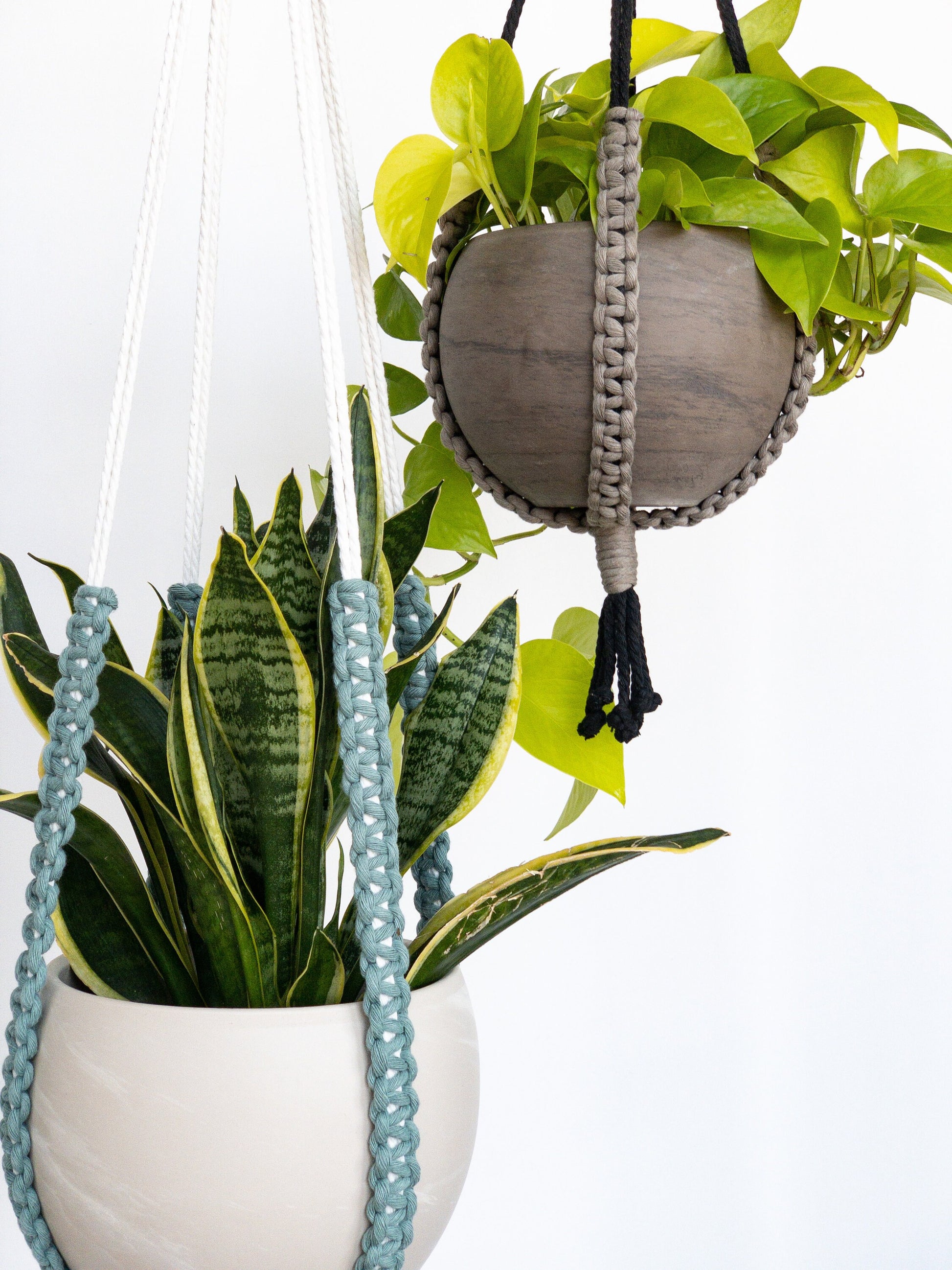 handmade hanging plant holders Modern Macrame Plant Hanger – Charmed By Knots