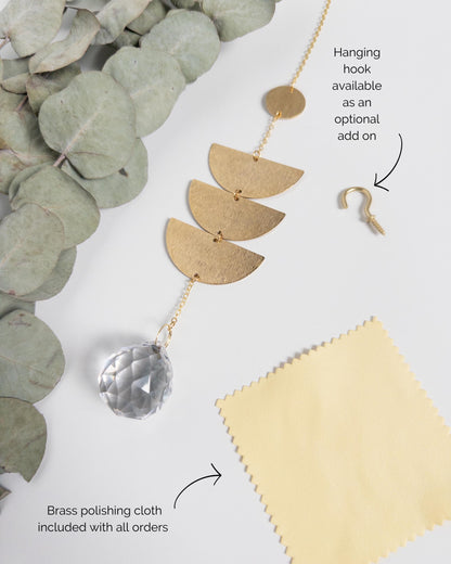 Midcentury Modern Suncatcher, Rainbow Maker, Crystal Prism Sun Catcher, Light Catcher, Hanging Crystal Suncatcher, Sympathy Gift