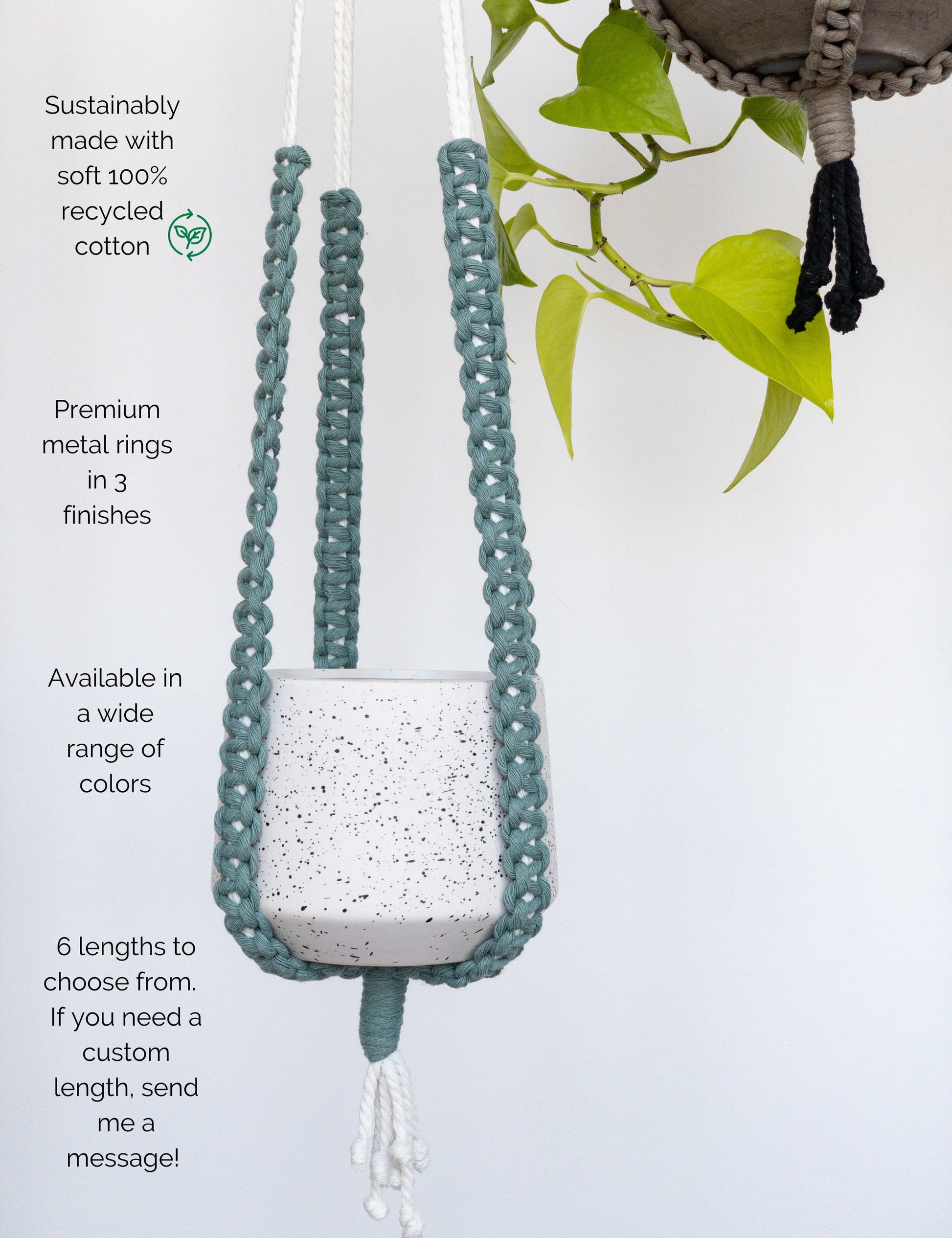 macrame plant hanger for sale Modern Macrame Plant Hanger – Charmed By Knots