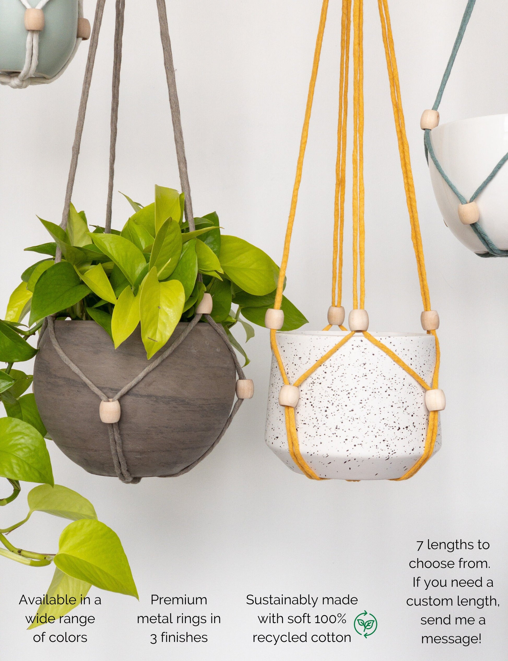 plant hanger no drill Adjustable No Tassel Plant Hanger – Charmed By Knots