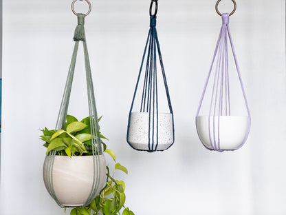 indoor hanging pot plant holder No Tassel Macrame Plant Hanger – Charmed By Knots