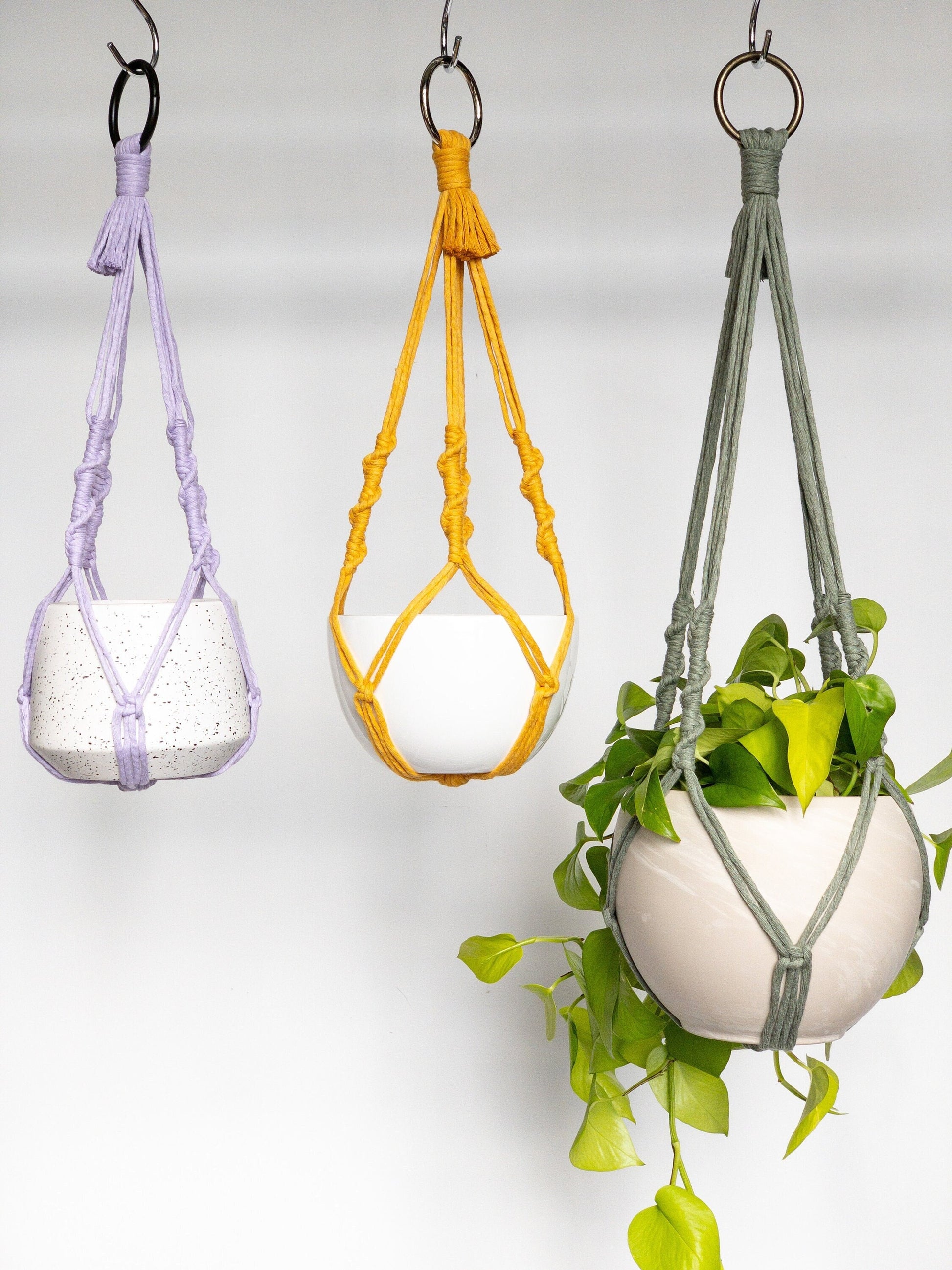 No Tassel Macrame Plant Hanger, No Tail Hanging Planter, Hanging Plant Holder, Indoor Plant Hanger, Pet friendly plant hanger, Hanging Pot