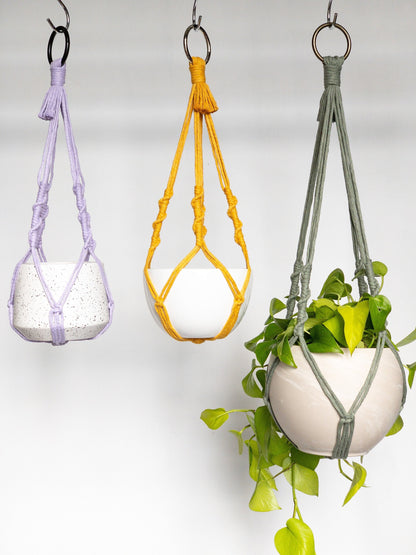 No Tassel Macrame Plant Hanger, No Tail Hanging Planter, Hanging Plant Holder, Indoor Plant Hanger, Pet friendly plant hanger, Hanging Pot