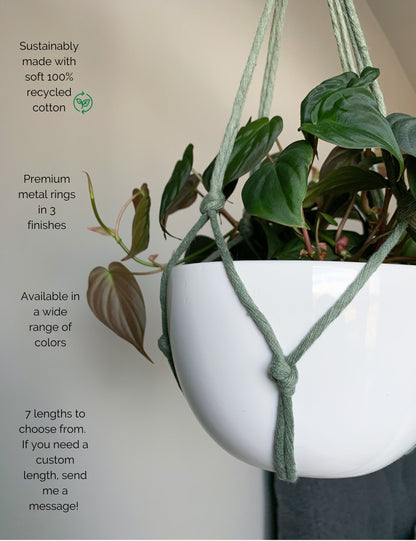 Simple No Tassel Macrame Plant Hanger, No Tail Plant Hanger, Plant Hanger Without Tail, No Tassle Hanging Planter, Minimalist Plant Hanger