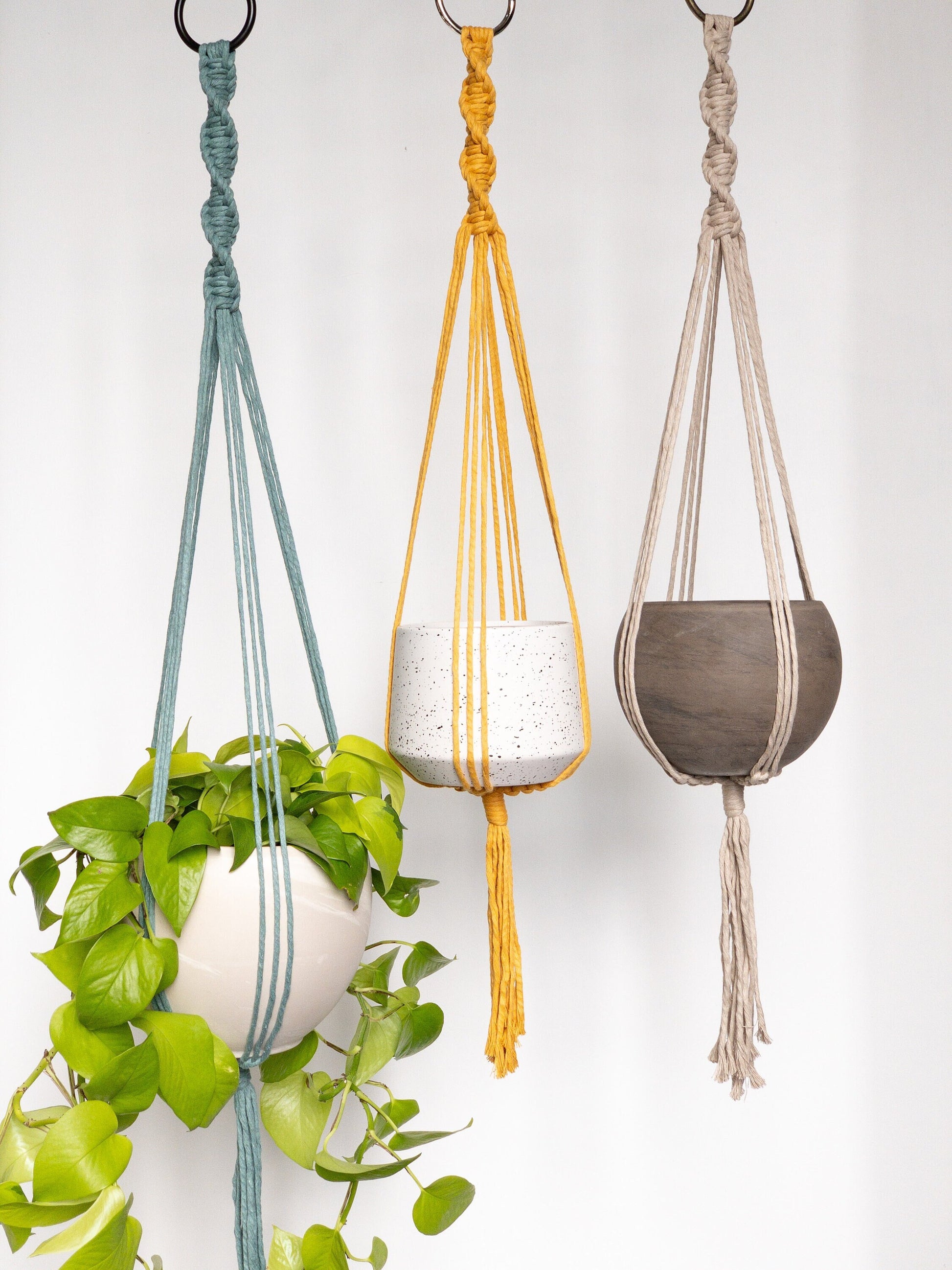 spiral hanging planter Spiral Macrame Plant Hanger – Charmed By Knots