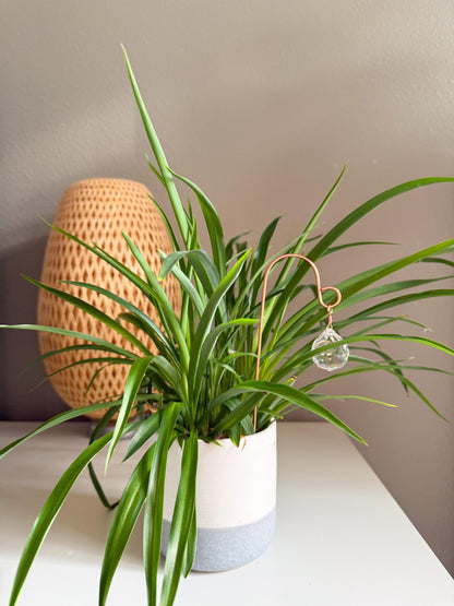 Plant Stake Suncatcher #5 with crystal prism and copper - Plant lover gift, crystal sun catcher, garden stake, plant marker, memorial gift