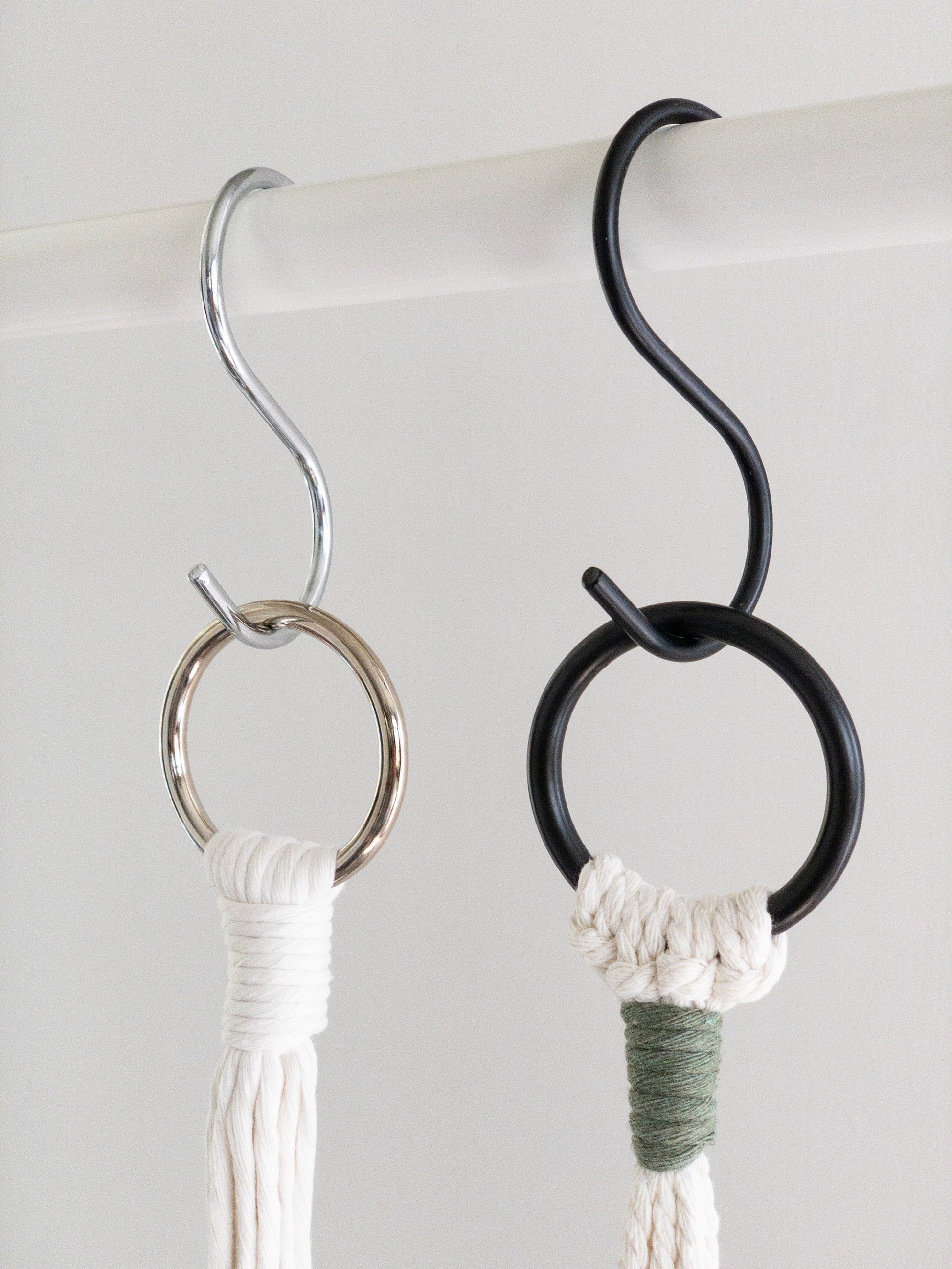 s hooks hanging plants Metal S Hook for hanging plants – Charmed By Knots