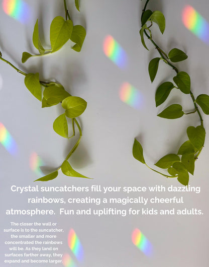Midcentury Modern Suncatcher, Rainbow Maker, Crystal Prism Sun Catcher, Light Catcher, Hanging Crystal Suncatcher, Sympathy Gift