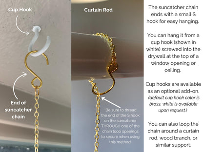 Suncatcher #5, Rainbow Maker, Dopamine Decor, Crystal Prism Sun Catcher, Light Catcher, Hanging Crystal Suncatcher, Sympathy Gift