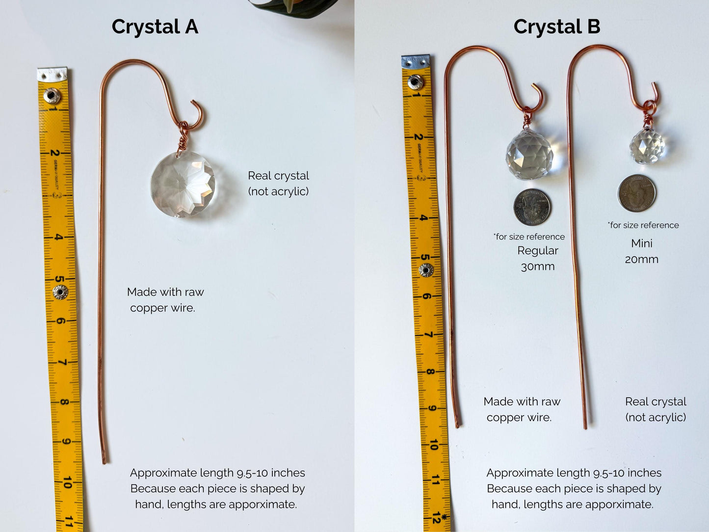 Plant Stake Suncatcher - interchangeable crystals and copper #3 - Plant lover gift, crystal sun catcher, garden stake, plant marker