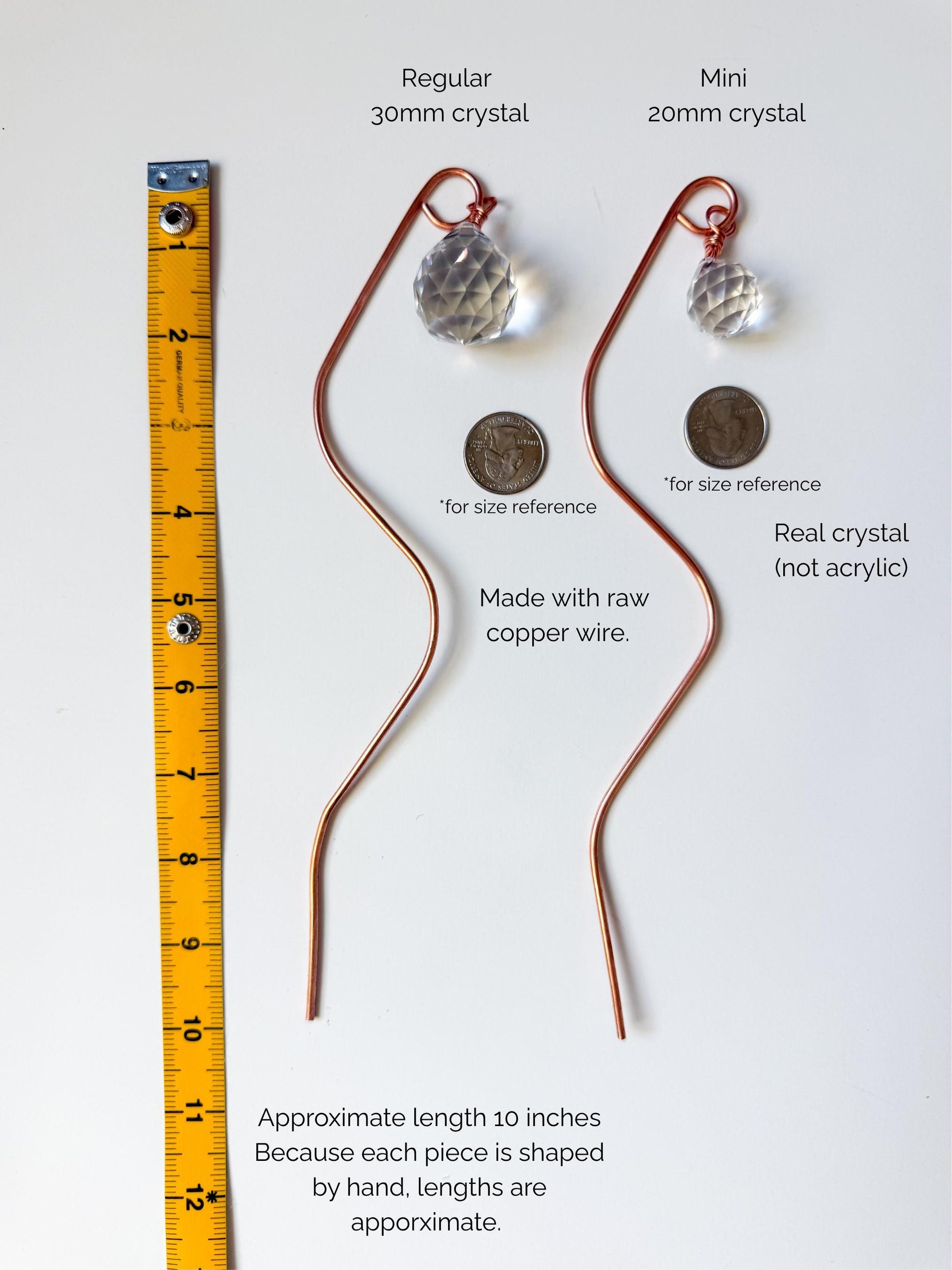 Plant Stake Suncatcher #2 with crystal prism and copper - Plant lover gift, crystal sun catcher, garden stake, plant marker, memorial gift