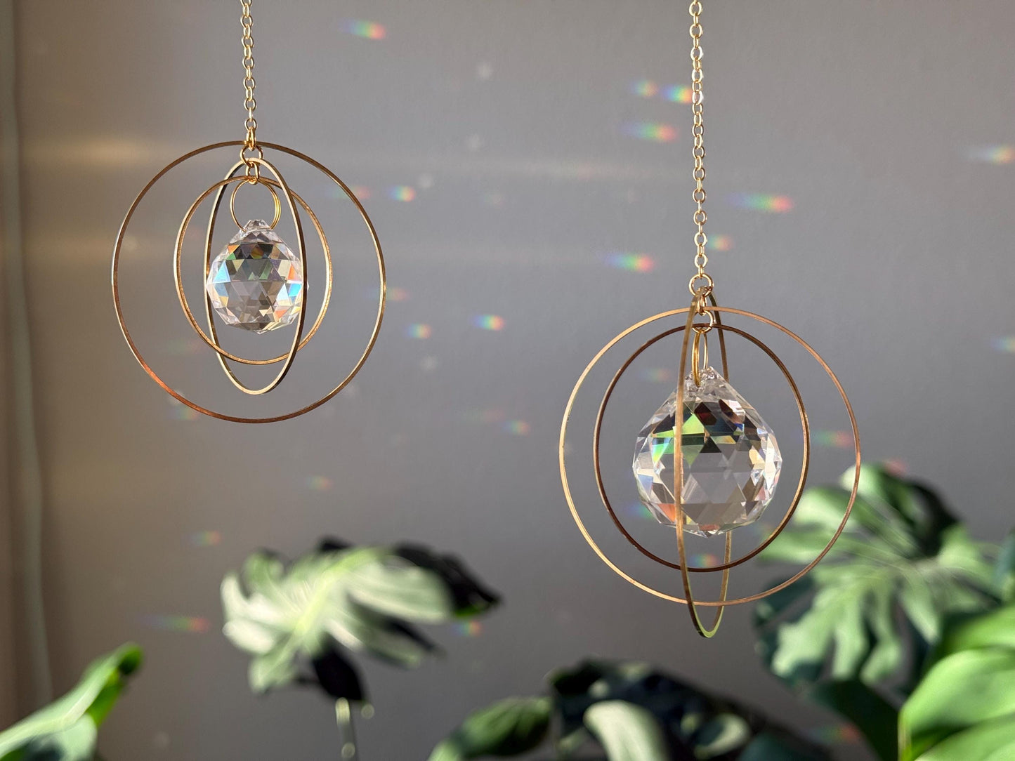 Suncatcher #5, Rainbow Maker, Dopamine Decor, Crystal Prism Sun Catcher, Light Catcher, Hanging Crystal Suncatcher, Sympathy Gift