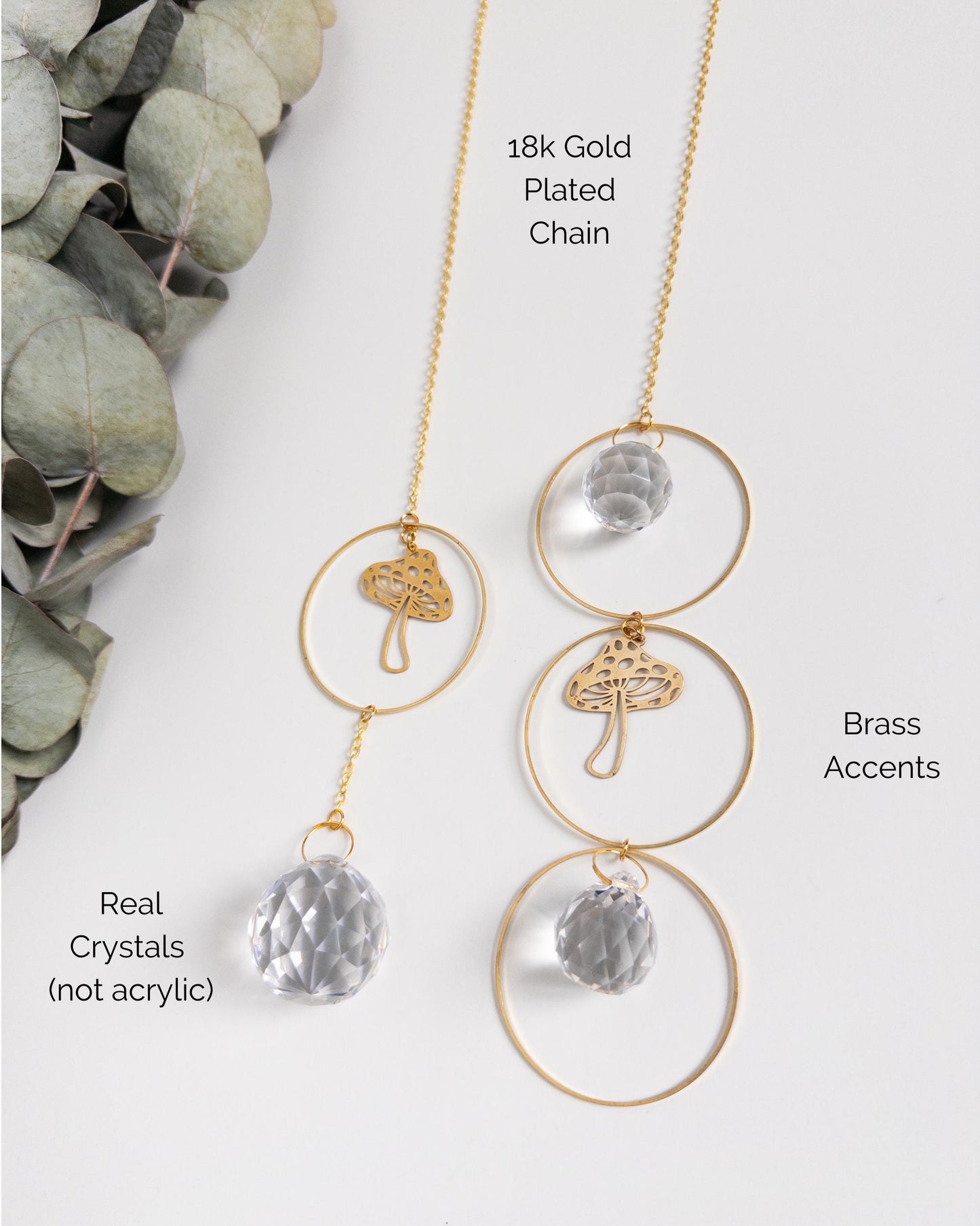 Mushroom Suncatcher - Rainbow Maker, Crystal Prism Sun Catcher, Light Catcher, Hanging Crystal Suncatcher, Sympathy Gift