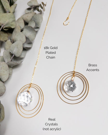 Suncatcher #5, Rainbow Maker, Dopamine Decor, Crystal Prism Sun Catcher, Light Catcher, Hanging Crystal Suncatcher, Sympathy Gift