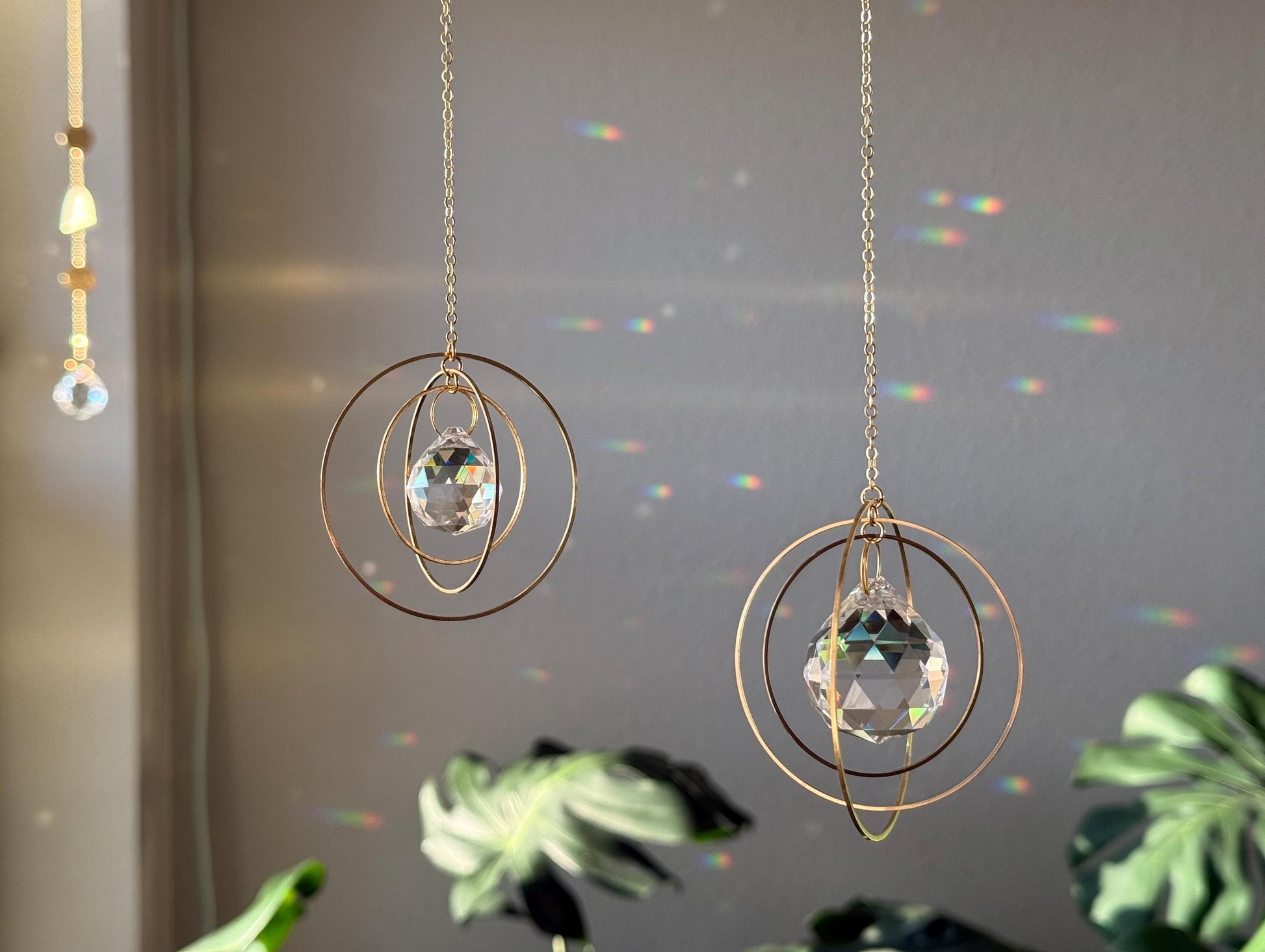 Suncatcher #5, Rainbow Maker, Dopamine Decor, Crystal Prism Sun Catcher, Light Catcher, Hanging Crystal Suncatcher, Sympathy Gift