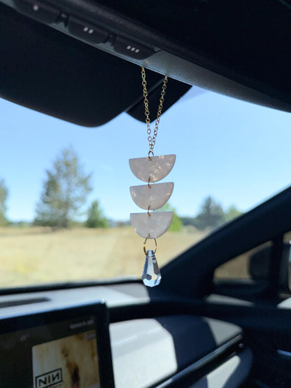 Rearview Mirror Suncatcher #1, Crystal Sun Catcher, Crystal Ornament, Crystal Prism Car Charm, Rearview Mirror Decoration, Car Mirror Charm