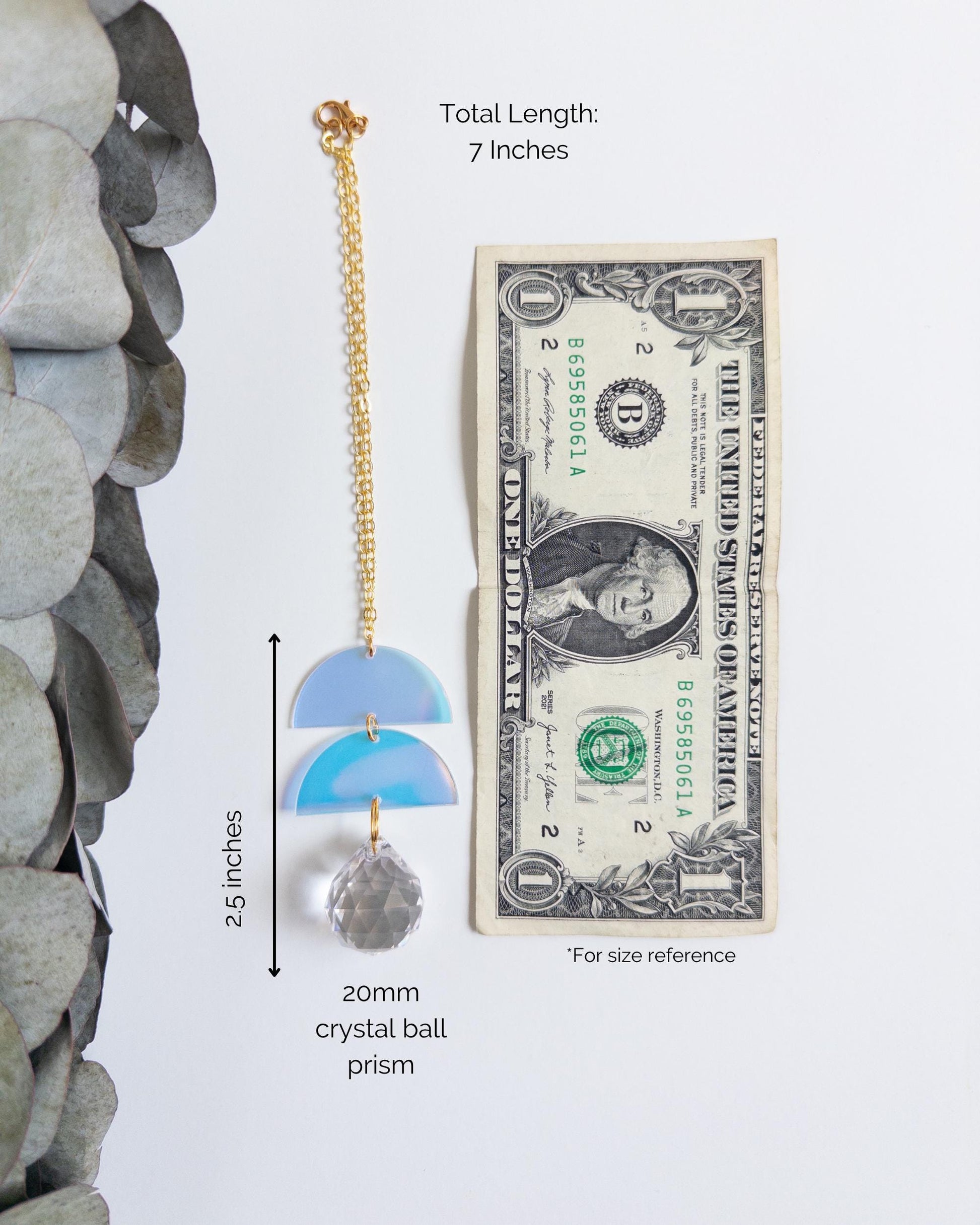 Iridescent Rearview Mirror Suncatcher, Crystal Sun Catcher, Crystal Prism Car Charm, Rearview Mirror Decoration, Car Mirror Charm