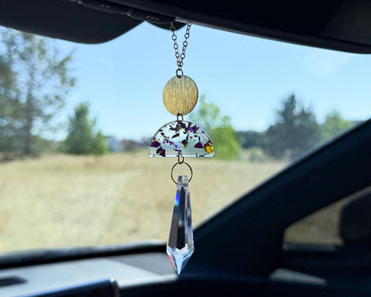 Rearview Mirror Suncatcher #2, Crystal Sun Catcher, Crystal Ornament, Crystal Prism Car Charm, Rearview Mirror Decoration, Car Mirror Charm