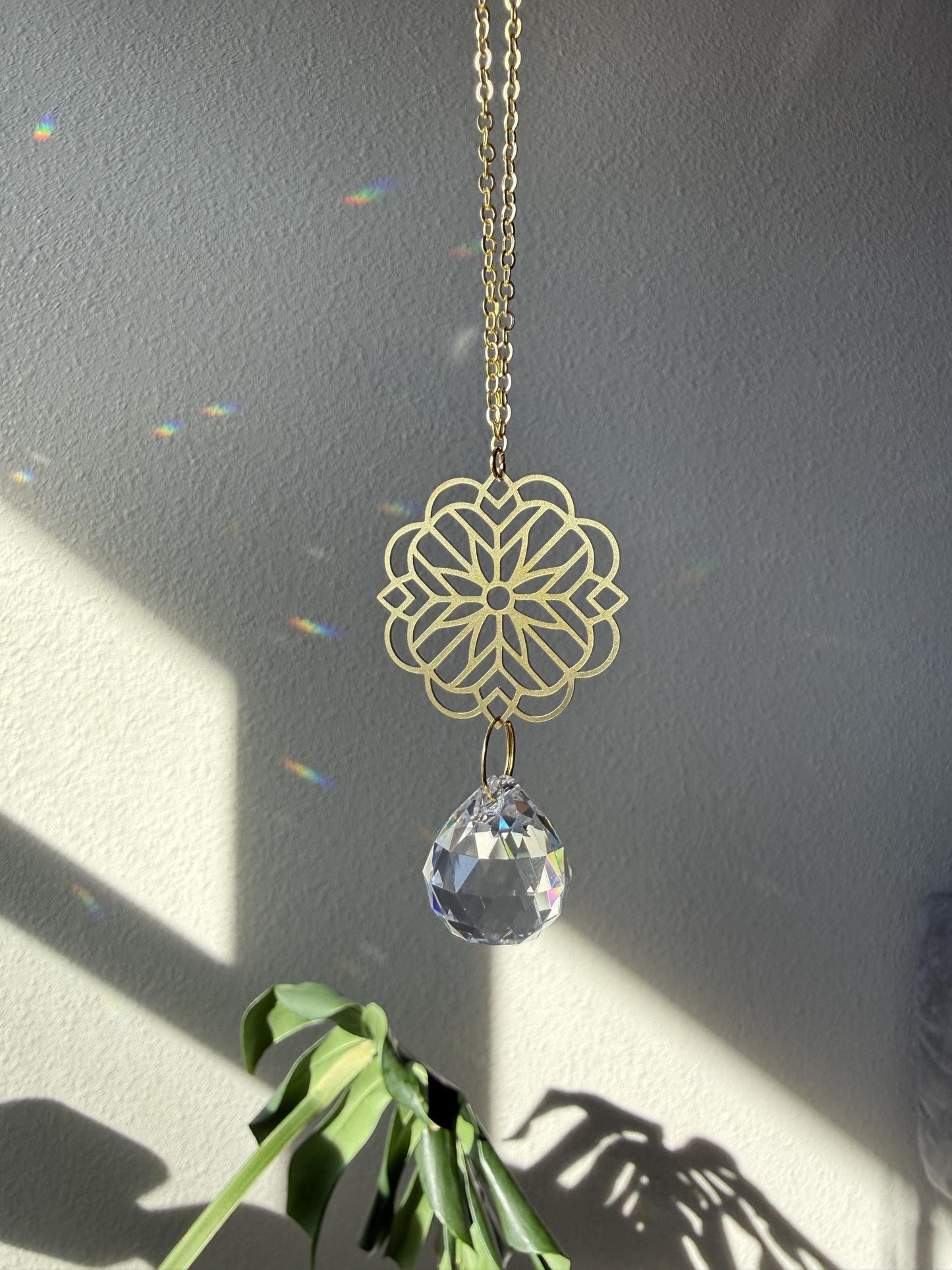 Rearview Mirror Suncatcher #3, Crystal Sun Catcher, Crystal Prism Car Charm, Rearview Mirror Decor, Car Mirror Charm, Suncatcher Car Charm
