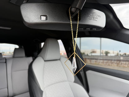 Minimalist Rearview Mirror Suncatcher, Crystal Sun Catcher, Crystal Prism Car Charm, Rearview Mirror Decoration, Car Mirror Charm