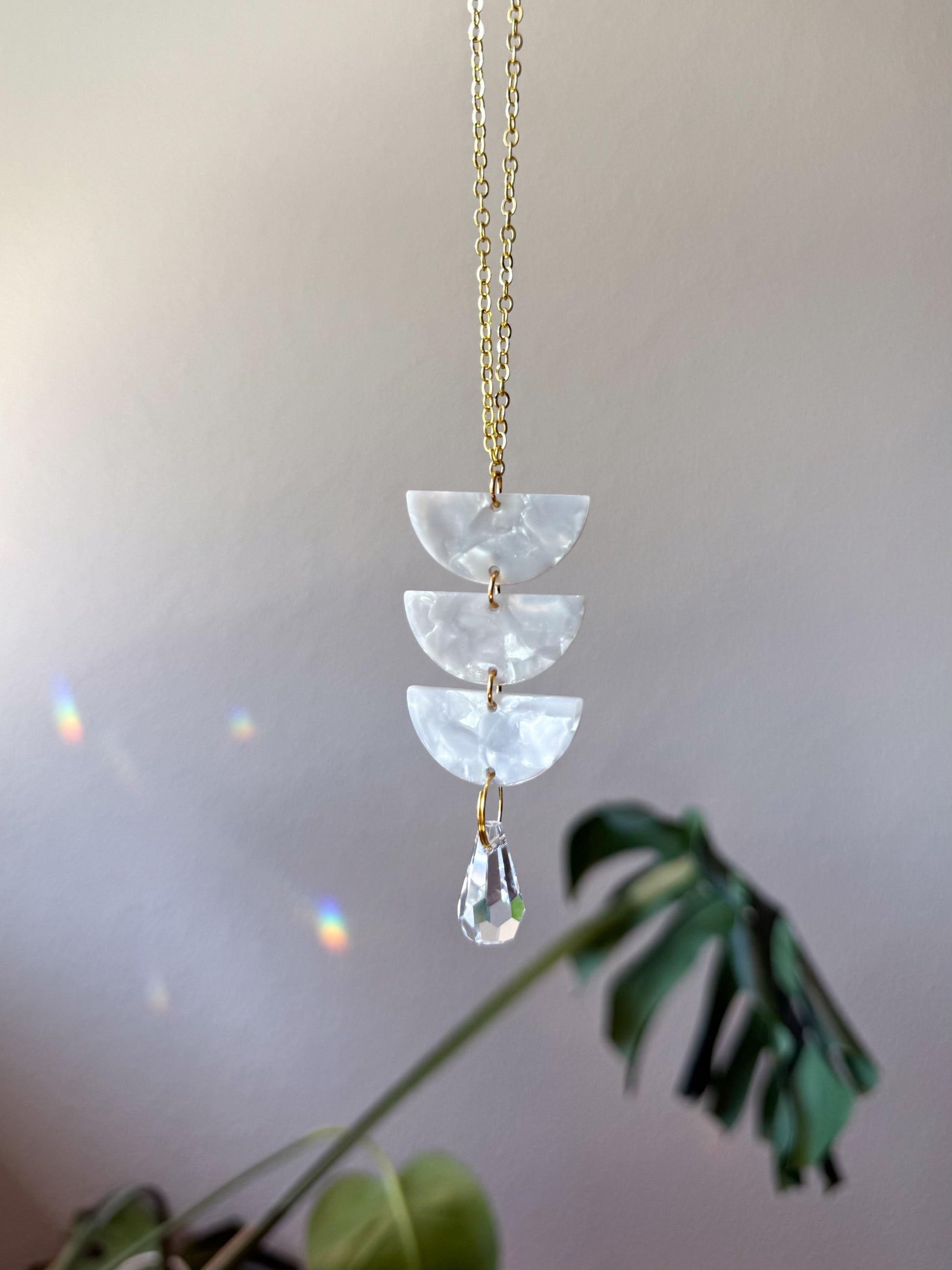 Rearview Mirror Suncatcher #1, Crystal Sun Catcher, Crystal Ornament, Crystal Prism Car Charm, Rearview Mirror Decoration, Car Mirror Charm