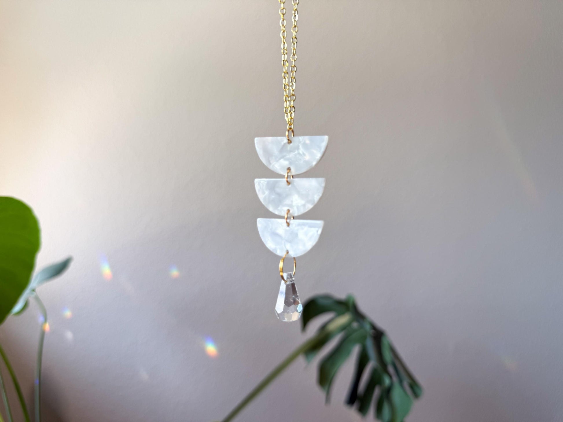 Rearview Mirror Suncatcher #1, Crystal Sun Catcher, Crystal Ornament, Crystal Prism Car Charm, Rearview Mirror Decoration, Car Mirror Charm