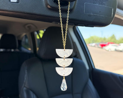Rearview Mirror Suncatcher #1, Crystal Sun Catcher, Crystal Ornament, Crystal Prism Car Charm, Rearview Mirror Decoration, Car Mirror Charm