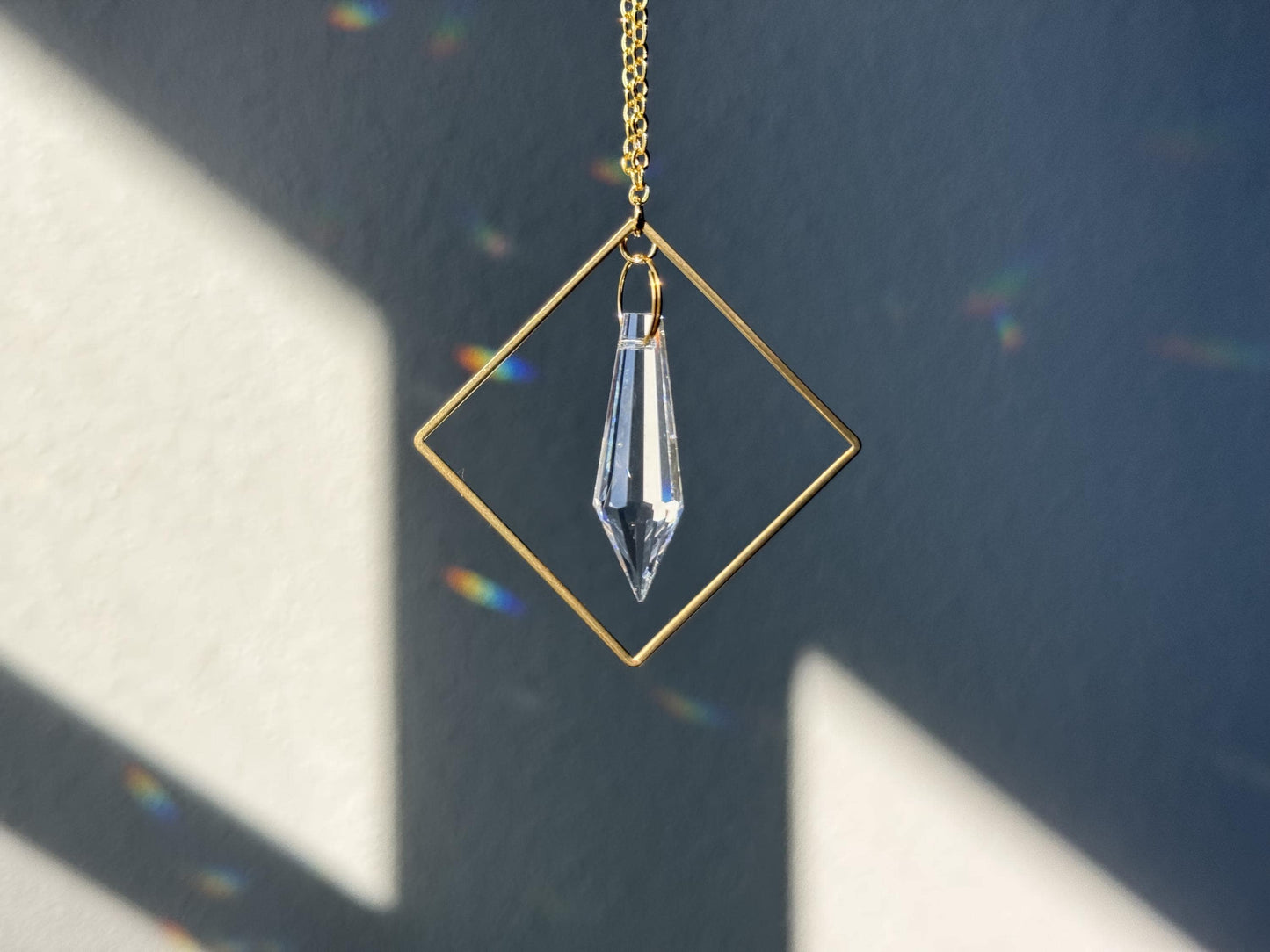 Minimalist Rearview Mirror Suncatcher, Crystal Sun Catcher, Crystal Prism Car Charm, Rearview Mirror Decoration, Car Mirror Charm