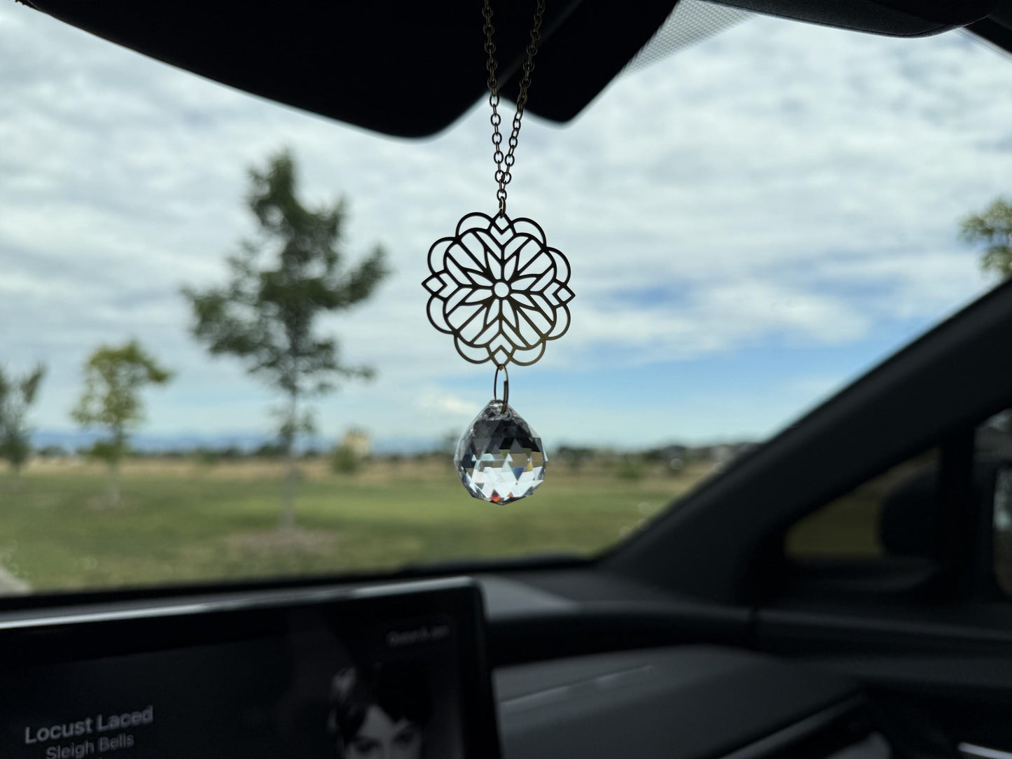 Rearview Mirror Suncatcher #3, Crystal Sun Catcher, Crystal Prism Car Charm, Rearview Mirror Decor, Car Mirror Charm, Suncatcher Car Charm