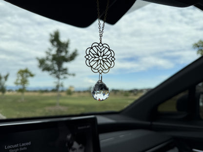 Rearview Mirror Suncatcher #3, Crystal Sun Catcher, Crystal Prism Car Charm, Rearview Mirror Decor, Car Mirror Charm, Suncatcher Car Charm