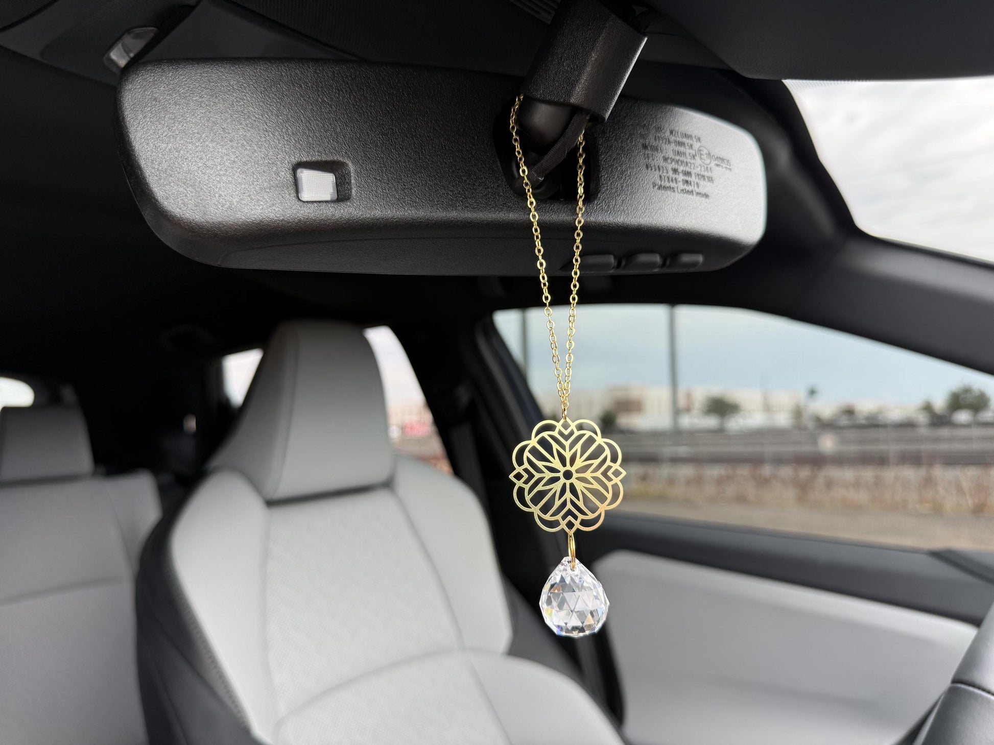 Rearview Mirror Suncatcher #3, Crystal Sun Catcher, Crystal Prism Car Charm, Rearview Mirror Decor, Car Mirror Charm, Suncatcher Car Charm
