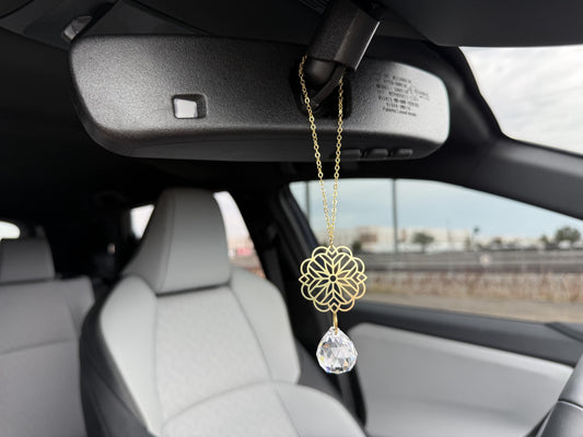 Rearview Mirror Suncatcher #3, Crystal Sun Catcher, Crystal Prism Car Charm, Rearview Mirror Decor, Car Mirror Charm, Suncatcher Car Charm