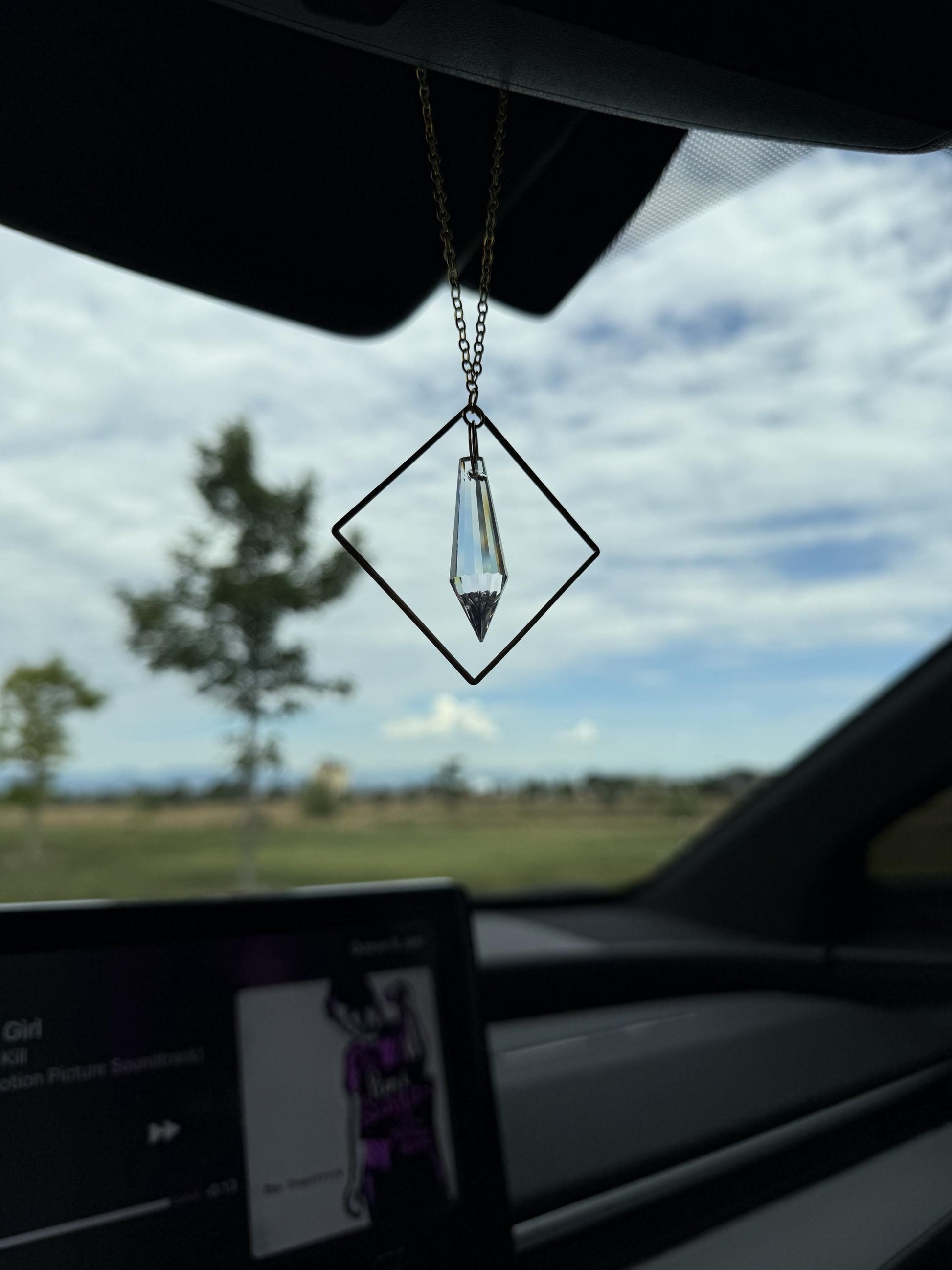 Minimalist Rearview Mirror Suncatcher, Crystal Sun Catcher, Crystal Prism Car Charm, Rearview Mirror Decoration, Car Mirror Charm