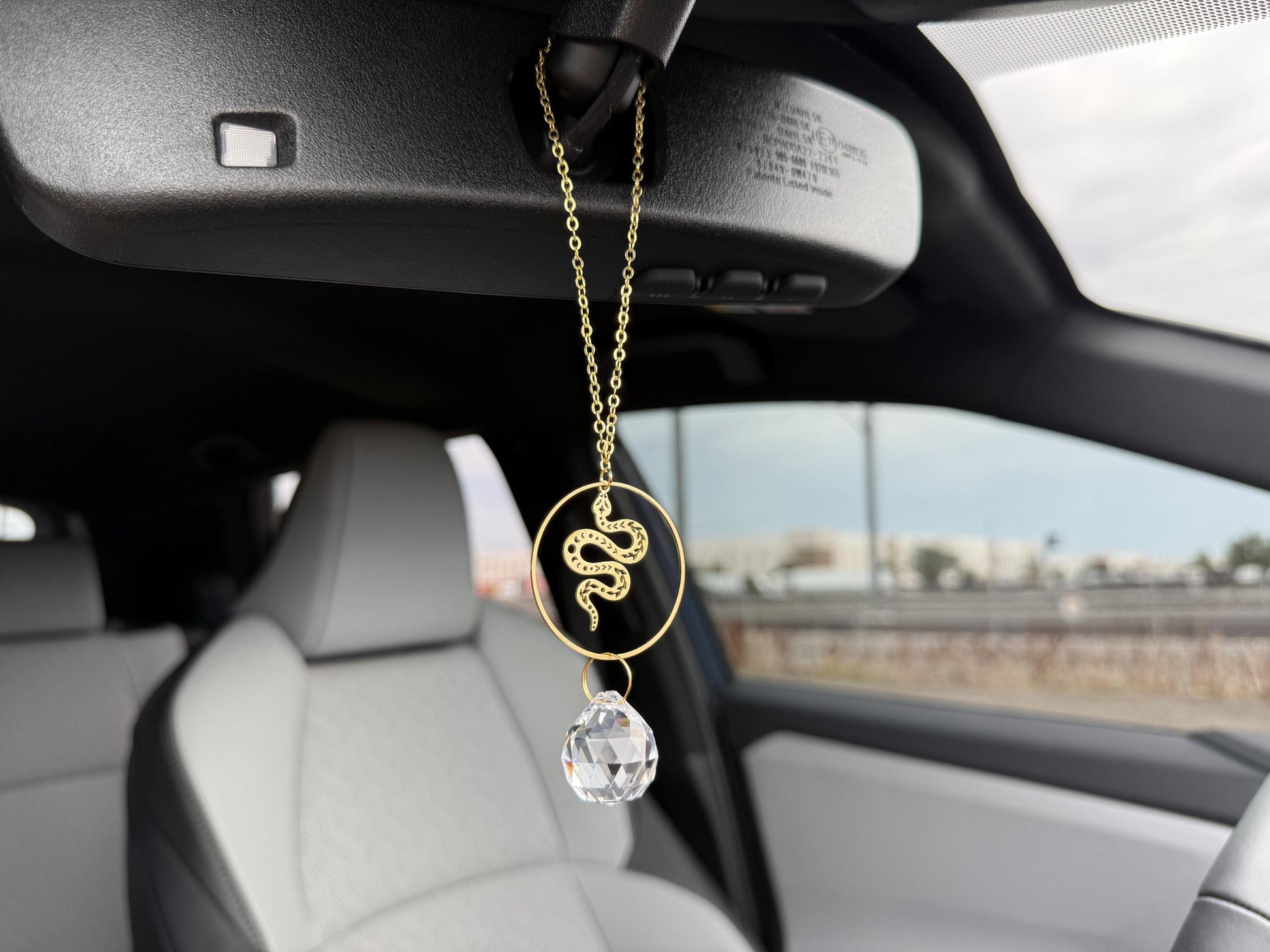 Snake Rearview Mirror Suncatcher, Crystal Sun Catcher, Crystal Prism Car Charm, Rearview Mirror Decoration, Car Mirror Charm