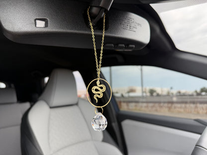 Snake Rearview Mirror Suncatcher, Crystal Sun Catcher, Crystal Prism Car Charm, Rearview Mirror Decoration, Car Mirror Charm