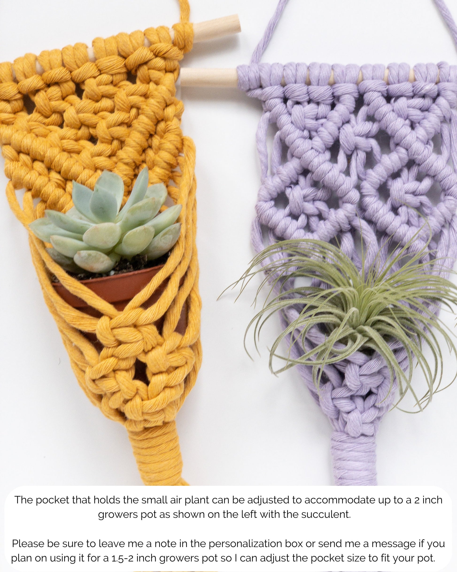 wall planter air plant Macrame Wall Planter for Small Air Plants and Succulents – Charmed By Knots